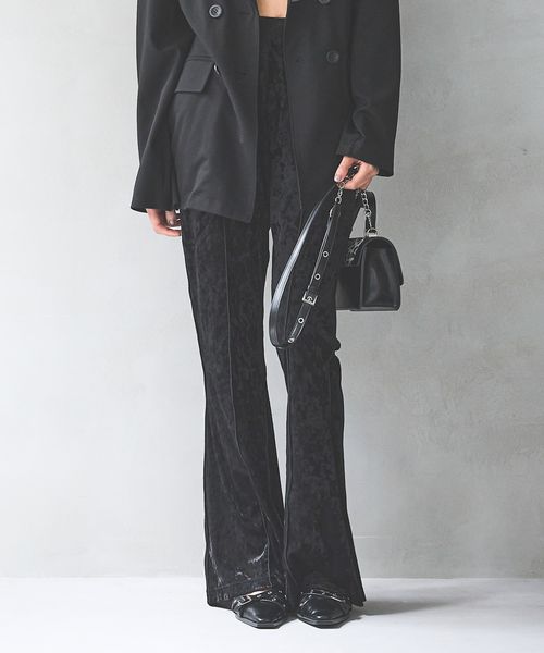 PAGEBOY シアーベロアパンツ ブラック FREE ウィメンズボトムス ページボーイ 585653 and ST アンドエスティ(旧ドットエスティ) PAGEBOY シアーベロアパンツ ブラック FREE ウィメンズボトムス ページボーイ 585653 and ST アンドエスティ(旧ドットエスティ)