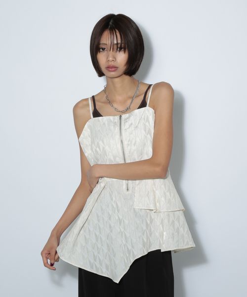 PAGEBOY アシメジャガードキャミチュニック オフホワイト FREE ウィメンズインナー ページボーイ 587975 and ST アンドエスティ(旧ドットエスティ) PAGEBOY アシメジャガードキャミチュニック オフホワイト FREE ウィメンズインナー ページボーイ 587975 and ST アンドエスティ(旧ドットエスティ)