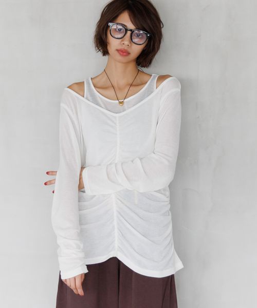 PAGEBOY シャーリングトップス×タンクセット(長袖) オフホワイト FREE ウィメンズインナー ページボーイ 589545 and ST アンドエスティ(旧ドットエスティ) PAGEBOY シャーリングトップス×タンクセット(長袖) オフホワイト FREE ウィメンズインナー ページボーイ 589545 and ST アンドエスティ(旧ドットエスティ)