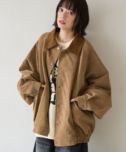 PAGEBOY 【PBLIM】ソフトスエードブルゾン【全色再入荷】 ブラウン FREE LIM ページボーイ 593196 and ST アンドエスティ(旧ドットエスティ) PAGEBOY 【PBLIM】ソフトスエードブルゾン【全色再入荷】 ブラウン FREE LIM ページボーイ 593196 and ST アンドエスティ(旧ドットエスティ)