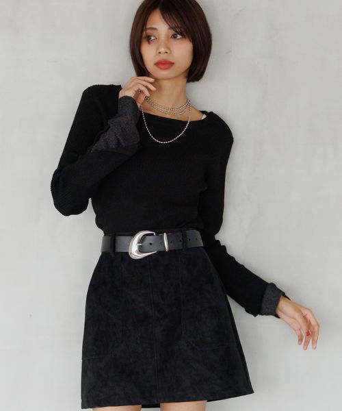 PAGEBOY 【マシンウォッシャブル】ハイショクレイヤードスリーブ【一部追加予約】 ブラック FREE ウィメンズインナー ページボーイ 598041 and ST アンドエスティ（旧ドットエスティ）