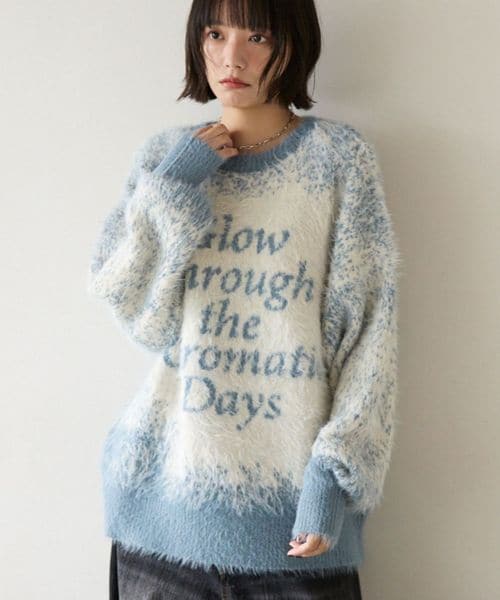 PAGEBOY 【PBLIM】グラデシャギーニット ライトブルー FREE ＬＩＭ ページボーイ 600625 and ST アンドエスティ（旧ドットエスティ）