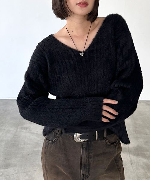 PAGEBOY 【WEB限定アイテム】クラウドシャギーVネックニット【一部追加予約】 ブラック FREE ウィメンズインナー ページボーイ 602790 and ST アンドエスティ(旧ドットエスティ) PAGEBOY 【WEB限定アイテム】クラウドシャギーVネックニット【一部追加予約】 ブラック FREE ウィメンズインナー ページボーイ 602790 and ST アンドエスティ(旧ドットエスティ)