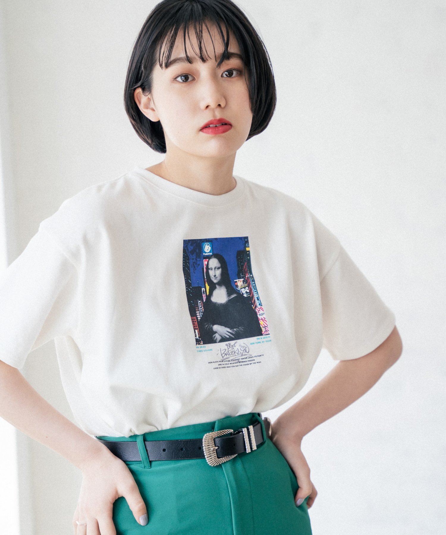 モナリザアートTシャツ F
