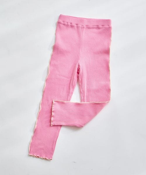 pairmanon 【新色追加】配色メロー 10分丈 リブレギンス ピンク ガールズボトムス_PM ペアマノン 103212 and ST アンドエスティ(旧ドットエスティ) pairmanon 【新色追加】配色メロー 10分丈 リブレギンス ピンク ガールズボトムス_PM ペアマノン 103212 and ST アンドエスティ(旧ドットエスティ)
