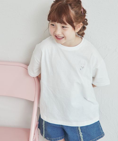 pairmanon 【シナモロール】【ウィッシュミーメル】リンクコーデ キッズ ワンポイント刺繍Tシャツ ホワイト ユニセックスインナー_PM ペアマノン 132411 and ST アンドエスティ(旧ドットエスティ) pairmanon 【シナモロール】【ウィッシュミーメル】リンクコーデ キッズ ワンポイント刺繍Tシャツ ホワイト ユニセックスインナー_PM ペアマノン 132411 and ST アンドエスティ(旧ドットエスティ)