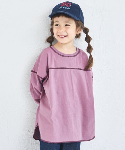 pairmanon 【綿100%】ユニセックス 配色ステッチ ロング丈 長袖Tシャツ ピンク ユニセックスインナー_PM ペアマノン 137340 and ST アンドエスティ(旧ドットエスティ) pairmanon 【綿100%】ユニセックス 配色ステッチ ロング丈 長袖Tシャツ ピンク ユニセックスインナー_PM ペアマノン 137340 and ST アンドエスティ(旧ドットエスティ)