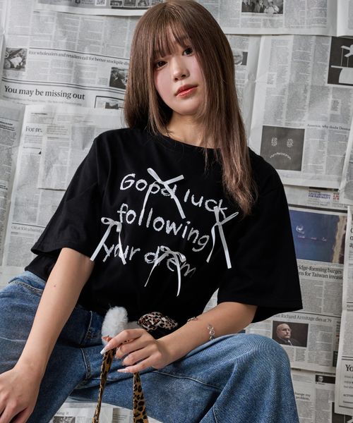 pairmanon 【shrita】リボン付きロゴTシャツ ブラック S Jr_girlsインナー_SR ペアマノン 146975 and ST アンドエスティ(旧ドットエスティ) pairmanon 【shrita】リボン付きロゴTシャツ ブラック S Jr_girlsインナー_SR ペアマノン 146975 and ST アンドエスティ(旧ドットエスティ)