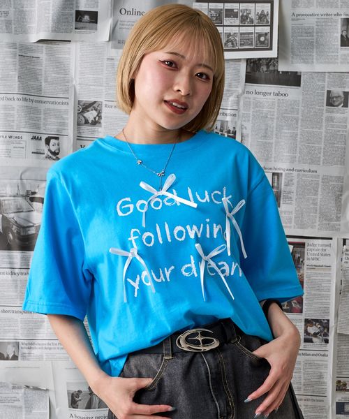 pairmanon 【shrita】リボン付きロゴTシャツ ライトブルー S Jr_girlsインナー_SR ペアマノン 146975 and ST アンドエスティ(旧ドットエスティ) pairmanon 【shrita】リボン付きロゴTシャツ ライトブルー S Jr_girlsインナー_SR ペアマノン 146975 and ST アンドエスティ(旧ドットエスティ)