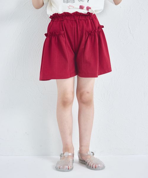 pairmanon 【新色追加】【綿100%】カットソー ショートパンツ レッド ガールズボトムス_PM ペアマノン 252308 and ST アンドエスティ(旧ドットエスティ) pairmanon 【新色追加】【綿100%】カットソー ショートパンツ レッド ガールズボトムス_PM ペアマノン 252308 and ST アンドエスティ(旧ドットエスティ)