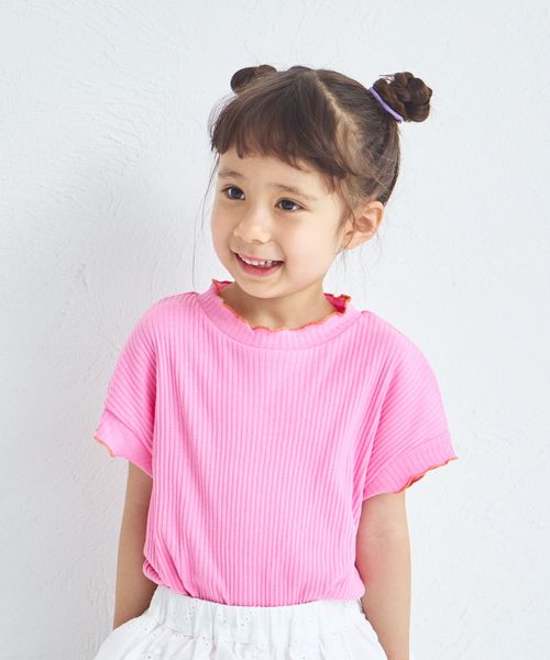 pairmanon 【リンクコーデ】【リブコットン100】配色メローTシャツ/キッズ ピンク ユニセックスインナー_PM ペアマノン 252729 and ST アンドエスティ(旧ドットエスティ) pairmanon 【リンクコーデ】【リブコットン100】配色メローTシャツ/キッズ ピンク ユニセックスインナー_PM ペアマノン 252729 and ST アンドエスティ(旧ドットエスティ)