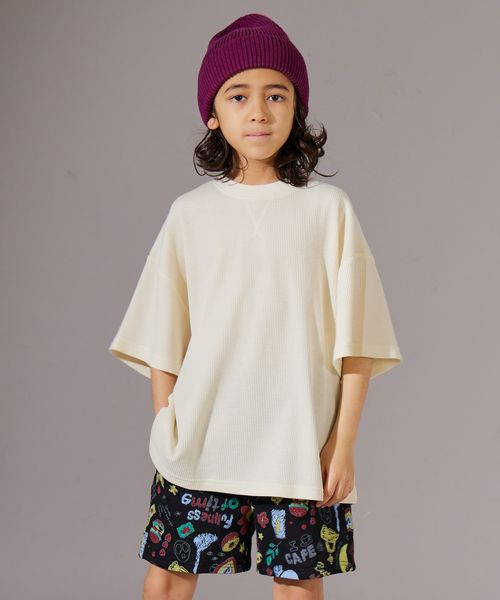 pairmanon 【PAIRMANON STREET】ワッフル ガゼット クレイジー 半袖 Tシャツ ナチュラル ボーイズインナー_PS ペアマノン 253428 and ST アンドエスティ(旧ドットエスティ) pairmanon 【PAIRMANON STREET】ワッフル ガゼット クレイジー 半袖 Tシャツ ナチュラル ボーイズインナー_PS ペアマノン 253428 and ST アンドエスティ(旧ドットエスティ)