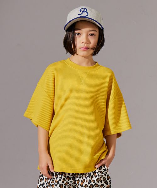 pairmanon 【PAIRMANON STREET】ワッフル ガゼット クレイジー 半袖 Tシャツ イエロー ボーイズインナー_PS ペアマノン 253428 and ST アンドエスティ(旧ドットエスティ) pairmanon 【PAIRMANON STREET】ワッフル ガゼット クレイジー 半袖 Tシャツ イエロー ボーイズインナー_PS ペアマノン 253428 and ST アンドエスティ(旧ドットエスティ)