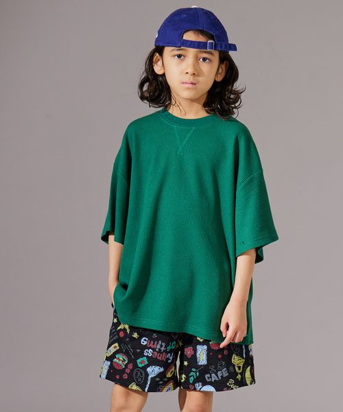 pairmanon 【PAIRMANON STREET】ワッフル ガゼット クレイジー 半袖 Tシャツ グリーン ボーイズインナー_PS ペアマノン 253428 and ST アンドエスティ(旧ドットエスティ) pairmanon 【PAIRMANON STREET】ワッフル ガゼット クレイジー 半袖 Tシャツ グリーン ボーイズインナー_PS ペアマノン 253428 and ST アンドエスティ(旧ドットエスティ)