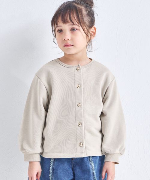 BABY ファー付け襟＋ハートボタンカーディガン 長袖 BABY ファー付け襟＋ハートボタンカーディガン 長袖