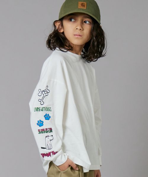 pairmanon 【PAIRMANON STREET】袖 オリジナル プリント 長袖 Tシャツ トップス ホワイト ボーイズインナー_PS ペアマノン 282541 and ST アンドエスティ(旧ドットエスティ) pairmanon 【PAIRMANON STREET】袖 オリジナル プリント 長袖 Tシャツ トップス ホワイト ボーイズインナー_PS ペアマノン 282541 and ST アンドエスティ(旧ドットエスティ)