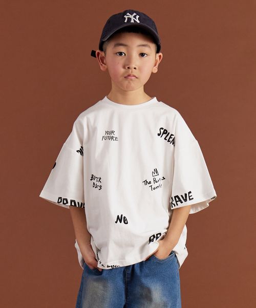 pairmanon 【PAIRMANON STREET】総柄 オリジナル プリント 半袖 Tシャツ/キッズ ホワイト ボーイズインナー_PS ペアマノン 282596 and ST アンドエスティ(旧ドットエスティ) pairmanon 【PAIRMANON STREET】総柄 オリジナル プリント 半袖 Tシャツ/キッズ ホワイト ボーイズインナー_PS ペアマノン 282596 and ST アンドエスティ(旧ドットエスティ)