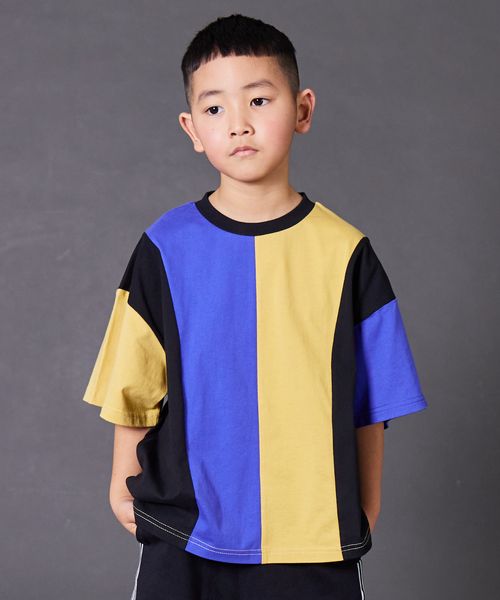 pairmanon 【PAIRMANON STREET】切替 配色 ストライプ 半袖 Tシャツ イエロー ボーイズインナー_PS ペアマノン 282597 and ST アンドエスティ(旧ドットエスティ) pairmanon 【PAIRMANON STREET】切替 配色 ストライプ 半袖 Tシャツ イエロー ボーイズインナー_PS ペアマノン 282597 and ST アンドエスティ(旧ドットエスティ)