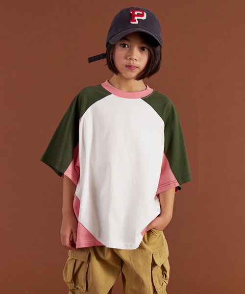 pairmanon 【PAIRMANON STREET】ラグラン 切替 配色 半袖 Tシャツ ピンク ボーイズインナー_PS ペアマノン 282599 and ST アンドエスティ(旧ドットエスティ) pairmanon 【PAIRMANON STREET】ラグラン 切替 配色 半袖 Tシャツ ピンク ボーイズインナー_PS ペアマノン 282599 and ST アンドエスティ(旧ドットエスティ)