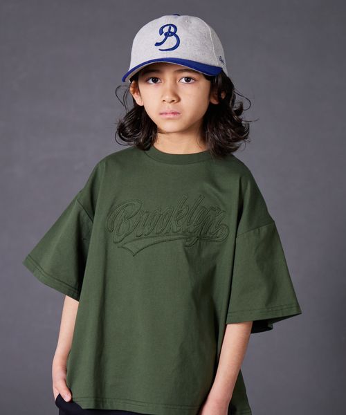 pairmanon 【PAIRMANON STREET】モチーフ ロゴ ワッペン ダメージ 半袖 Tシャツ グリーン ボーイズインナー_PS ペアマノン 282602 and ST アンドエスティ(旧ドットエスティ) pairmanon 【PAIRMANON STREET】モチーフ ロゴ ワッペン ダメージ 半袖 Tシャツ グリーン ボーイズインナー_PS ペアマノン 282602 and ST アンドエスティ(旧ドットエスティ)