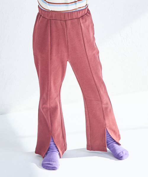 pairmanon 【しなやかストレッチ】裾スリット ストレッチ フレアパンツ ライトベージュ ガールズボトムス_PM ペアマノン 286040 and ST アンドエスティ(旧ドットエスティ) pairmanon 【しなやかストレッチ】裾スリット ストレッチ フレアパンツ ライトベージュ ガールズボトムス_PM ペアマノン 286040 and ST アンドエスティ(旧ドットエスティ)