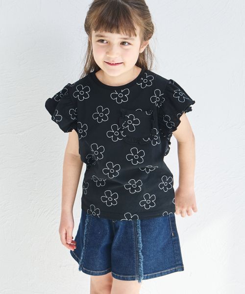 pairmanon 【綿100%】ビッグフリル 胸ポケットTシャツ チャコールグレー ガールズインナー_PM ペアマノン 286462 and ST アンドエスティ(旧ドットエスティ) pairmanon 【綿100%】ビッグフリル 胸ポケットTシャツ チャコールグレー ガールズインナー_PM ペアマノン 286462 and ST アンドエスティ(旧ドットエスティ)