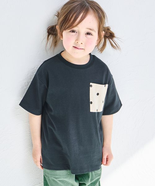 pairmanon 【リンクコーデ】異素材柄ポケット 半袖Tシャツ ブラック ユニセックスインナー_PM ペアマノン 286503 and ST アンドエスティ(旧ドットエスティ) pairmanon 【リンクコーデ】異素材柄ポケット 半袖Tシャツ ブラック ユニセックスインナー_PM ペアマノン 286503 and ST アンドエスティ(旧ドットエスティ)