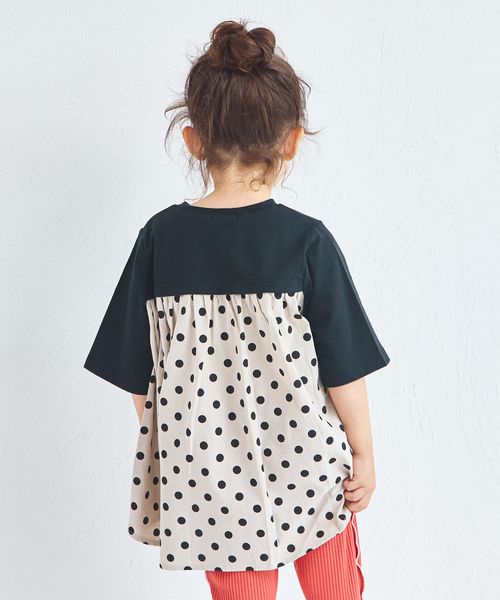 pairmanon バックシャン切り替え ドッキング半袖Tシャツ ブラック ガールズインナー_PM ペアマノン 286509 and ST アンドエスティ(旧ドットエスティ) pairmanon バックシャン切り替え ドッキング半袖Tシャツ ブラック ガールズインナー_PM ペアマノン 286509 and ST アンドエスティ(旧ドットエスティ)