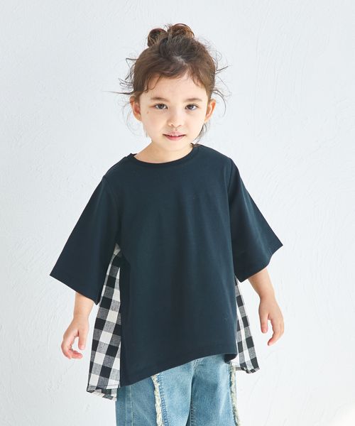 pairmanon バックシャン切り替え ドッキング半袖Tシャツ チャコールグレー ガールズインナー_PM ペアマノン 286509 and ST アンドエスティ(旧ドットエスティ) pairmanon バックシャン切り替え ドッキング半袖Tシャツ チャコールグレー ガールズインナー_PM ペアマノン 286509 and ST アンドエスティ(旧ドットエスティ)