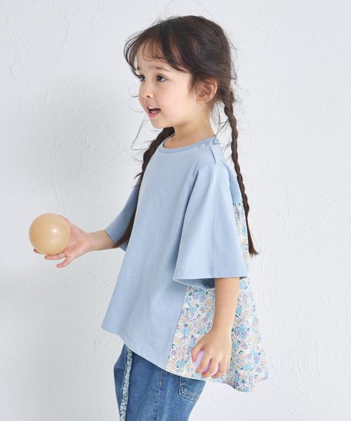 pairmanon バックシャン切り替え ドッキング半袖Tシャツ ライトブルー ガールズインナー_PM ペアマノン 286509 and ST アンドエスティ(旧ドットエスティ) pairmanon バックシャン切り替え ドッキング半袖Tシャツ ライトブルー ガールズインナー_PM ペアマノン 286509 and ST アンドエスティ(旧ドットエスティ)