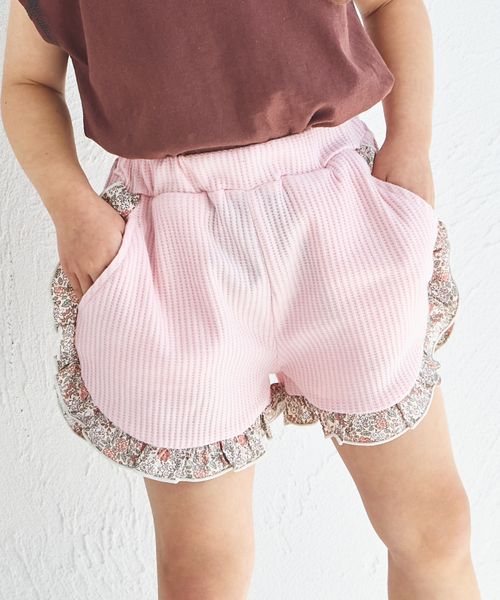 pairmanon 【ふんわりワッフル】裾フリル ショートパンツ ピンク ガールズボトムス_PM ペアマノン 286556 and ST アンドエスティ(旧ドットエスティ) pairmanon 【ふんわりワッフル】裾フリル ショートパンツ ピンク ガールズボトムス_PM ペアマノン 286556 and ST アンドエスティ(旧ドットエスティ)