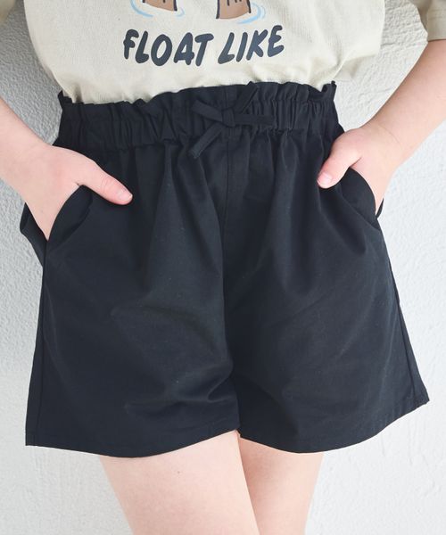 pairmanon ウエストリボン ショートパンツ ブラック ガールズボトムス_PM ペアマノン 288570 and ST アンドエスティ(旧ドットエスティ) pairmanon ウエストリボン ショートパンツ ブラック ガールズボトムス_PM ペアマノン 288570 and ST アンドエスティ(旧ドットエスティ)
