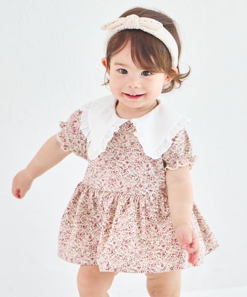 pairmanon 【ベビー】ビッグフリル襟ロンパース ピンク ガールズインナー_PM ペアマノン 288754 and ST アンドエスティ(旧ドットエスティ) pairmanon 【ベビー】ビッグフリル襟ロンパース ピンク ガールズインナー_PM ペアマノン 288754 and ST アンドエスティ(旧ドットエスティ)