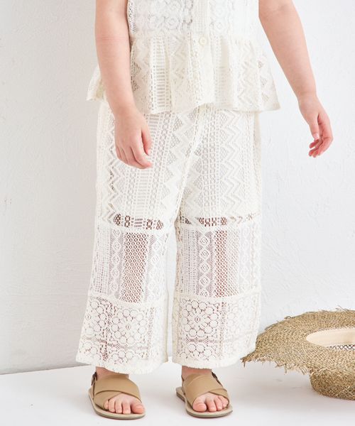 pairmanon 【andST限定】インド コットン 総レース パンツ ナチュラル ガールズボトムス_PM ペアマノン 290536 and ST アンドエスティ(旧ドットエスティ) pairmanon 【andST限定】インド コットン 総レース パンツ ナチュラル ガールズボトムス_PM ペアマノン 290536 and ST アンドエスティ(旧ドットエスティ)