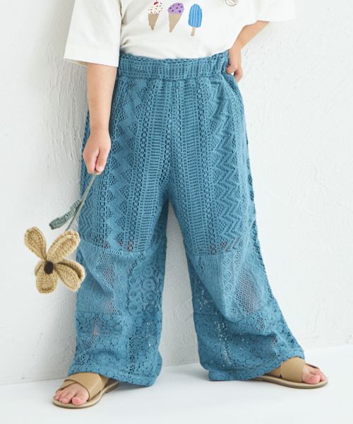 pairmanon インド コットン 総レース パンツ ライトブルー ガールズボトムス_PM ペアマノン 290536 and ST アンドエスティ(旧ドットエスティ) pairmanon インド コットン 総レース パンツ ライトブルー ガールズボトムス_PM ペアマノン 290536 and ST アンドエスティ(旧ドットエスティ)