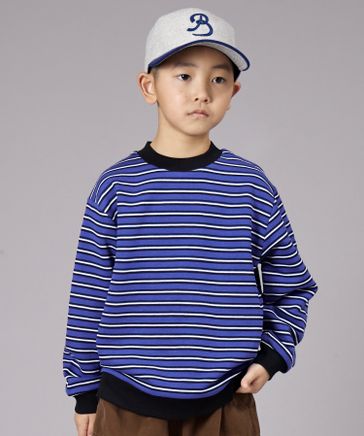 PAIRMANON STREET】裏毛 プリント ボーダー トレーナー トップス 裏