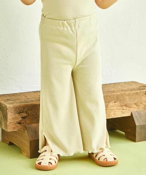 pairmanon 【sea and shells by pairmanon】メロー リブ ストレッチ ワイドパンツ ナチュラル ユニセックスボトムス_PM ペアマノン 318485 and ST アンドエスティ(旧ドットエスティ) pairmanon 【sea and shells by pairmanon】メロー リブ ストレッチ ワイドパンツ ナチュラル ユニセックスボトムス_PM ペアマノン 318485 and ST アンドエスティ(旧ドットエスティ)