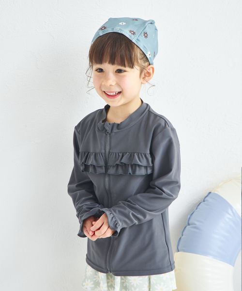 pairmanon 【UVカット】【水着 スイムウェア】フリル ラッシュガード ライトグレー ガールズグッズ_PM ペアマノン 322781 and ST アンドエスティ(旧ドットエスティ) pairmanon 【UVカット】【水着 スイムウェア】フリル ラッシュガード ライトグレー ガールズグッズ_PM ペアマノン 322781 and ST アンドエスティ(旧ドットエスティ)