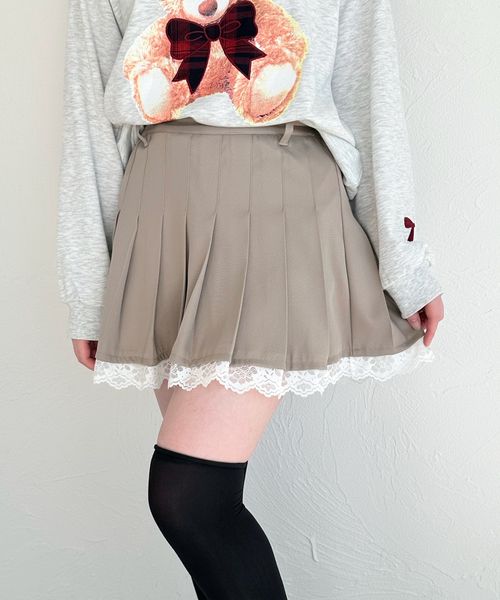pairmanon 【shrita】裾レースプリーツスカート ライトベージュ M Jr_girlsボトムス_SR ペアマノン 323865 and ST アンドエスティ(旧ドットエスティ) pairmanon 【shrita】裾レースプリーツスカート ライトベージュ M Jr_girlsボトムス_SR ペアマノン 323865 and ST アンドエスティ(旧ドットエスティ)
