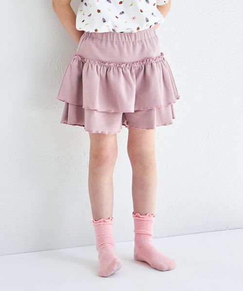 pairmanon ストレッチ素材 フリル スカッツ ピンク ガールズボトムス_PM ペアマノン 325951 and ST アンドエスティ(旧ドットエスティ) pairmanon ストレッチ素材 フリル スカッツ ピンク ガールズボトムス_PM ペアマノン 325951 and ST アンドエスティ(旧ドットエスティ)