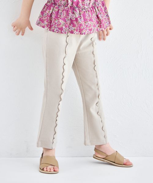 pairmanon ストレッチ素材 メロー フレアパンツ ライトベージュ ガールズボトムス_PM ペアマノン 325952 and ST アンドエスティ(旧ドットエスティ) pairmanon ストレッチ素材 メロー フレアパンツ ライトベージュ ガールズボトムス_PM ペアマノン 325952 and ST アンドエスティ(旧ドットエスティ)