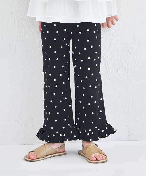 pairmanon ストレッチ素材 裾フリル パンツ イエロー ガールズボトムス_PM ペアマノン 325953 and ST アンドエスティ(旧ドットエスティ) pairmanon ストレッチ素材 裾フリル パンツ イエロー ガールズボトムス_PM ペアマノン 325953 and ST アンドエスティ(旧ドットエスティ)