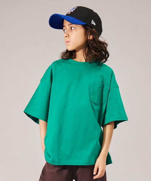 pairmanon 【遮熱】【PAIRMANON STREET】無地 配色 半袖 オーバーサイズ Tシャツ グリーン ボーイズインナー_PS ペアマノン 326215 and ST アンドエスティ(旧ドットエスティ) pairmanon 【遮熱】【PAIRMANON STREET】無地 配色 半袖 オーバーサイズ Tシャツ グリーン ボーイズインナー_PS ペアマノン 326215 and ST アンドエスティ(旧ドットエスティ)