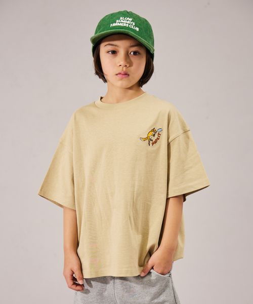 pairmanon 【遮熱】【PAIRMANON STREET】胸刺繍 半袖 オーバーサイズ Tシャツ ライトベージュ ボーイズインナー_PS ペアマノン 326216 and ST アンドエスティ(旧ドットエスティ) pairmanon 【遮熱】【PAIRMANON STREET】胸刺繍 半袖 オーバーサイズ Tシャツ ライトベージュ ボーイズインナー_PS ペアマノン 326216 and ST アンドエスティ(旧ドットエスティ)