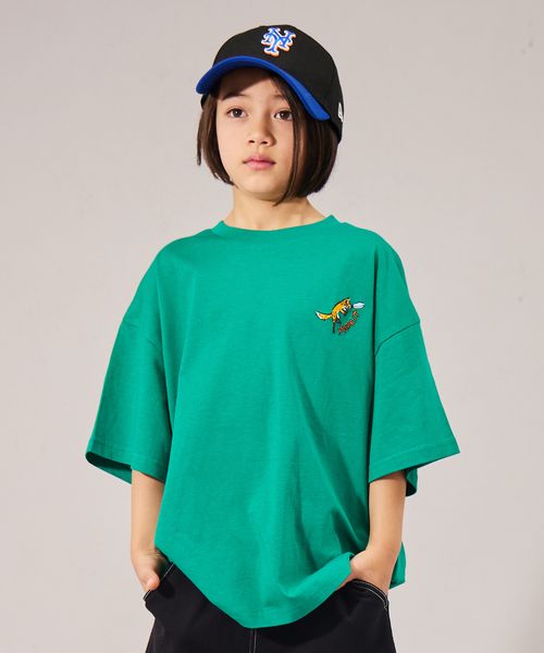 pairmanon 【遮熱】【PAIRMANON STREET】胸刺繍 半袖 オーバーサイズ Tシャツ グリーン ボーイズインナー_PS ペアマノン 326216 and ST アンドエスティ(旧ドットエスティ) pairmanon 【遮熱】【PAIRMANON STREET】胸刺繍 半袖 オーバーサイズ Tシャツ グリーン ボーイズインナー_PS ペアマノン 326216 and ST アンドエスティ(旧ドットエスティ)