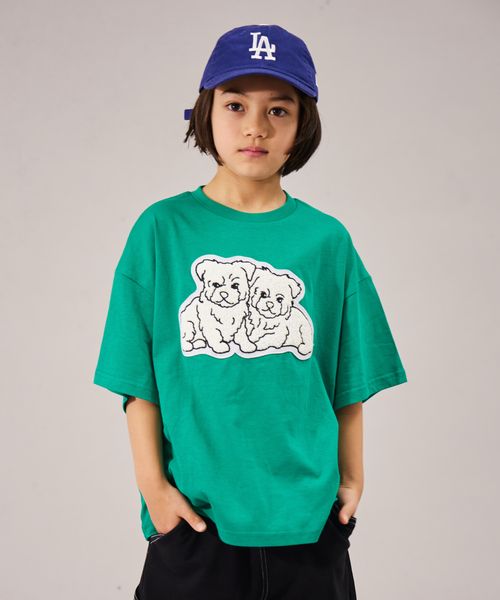 pairmanon 【遮熱】【PAIRMANON STREET】サガラ刺繍 アップリケ 半袖 オーバーサイズ Tシャツ グリーン ボーイズインナー_PS ペアマノン 326219 and ST アンドエスティ(旧ドットエスティ) pairmanon 【遮熱】【PAIRMANON STREET】サガラ刺繍 アップリケ 半袖 オーバーサイズ Tシャツ グリーン ボーイズインナー_PS ペアマノン 326219 and ST アンドエスティ(旧ドットエスティ)