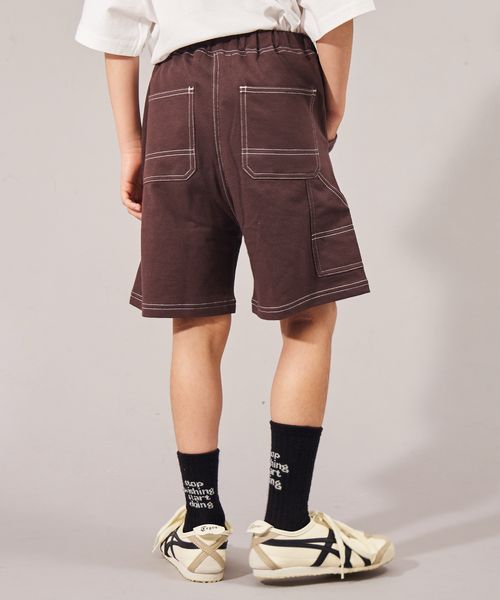 pairmanon 【破れにくいミニ裏毛】【PAIRMANON STREET】ショート ペインターパンツ ライトベージュ ボーイズボトムス_PS ペアマノン 327113 and ST アンドエスティ(旧ドットエスティ) pairmanon 【破れにくいミニ裏毛】【PAIRMANON STREET】ショート ペインターパンツ ライトベージュ ボーイズボトムス_PS ペアマノン 327113 and ST アンドエスティ(旧ドットエスティ)