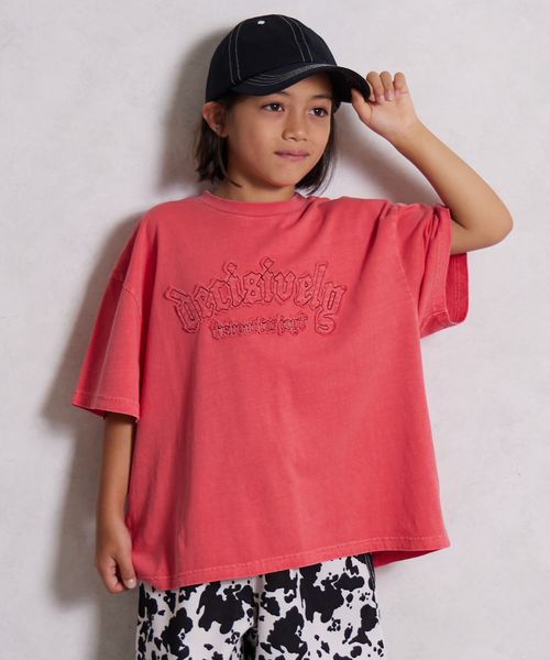 pairmanon 【PAIRMANON STREET】ピグメント ロゴ オーバーサイズ Tシャツ レッド ボーイズインナー_PS ペアマノン 451985 and ST アンドエスティ(旧ドットエスティ) pairmanon 【PAIRMANON STREET】ピグメント ロゴ オーバーサイズ Tシャツ レッド ボーイズインナー_PS ペアマノン 451985 and ST アンドエスティ(旧ドットエスティ)