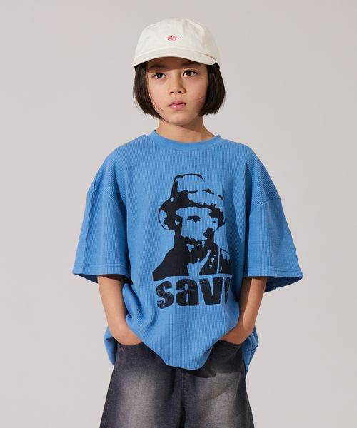 pairmanon 【PAIRMANON STREET】ワッフル プリント オーバーサイズ Tシャツ ライトブルー ボーイズインナー_PS ペアマノン 451986 and ST アンドエスティ(旧ドットエスティ) pairmanon 【PAIRMANON STREET】ワッフル プリント オーバーサイズ Tシャツ ライトブルー ボーイズインナー_PS ペアマノン 451986 and ST アンドエスティ(旧ドットエスティ)