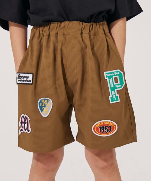 pairmanon 【水陸両用】【PAIRMANON STREET】ワッペン付き リップル ショートパンツ ライトベージュ ボーイズボトムス_PS ペアマノン 452417 and ST アンドエスティ(旧ドットエスティ) pairmanon 【水陸両用】【PAIRMANON STREET】ワッペン付き リップル ショートパンツ ライトベージュ ボーイズボトムス_PS ペアマノン 452417 and ST アンドエスティ(旧ドットエスティ)